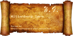 Wittenberg Imre névjegykártya